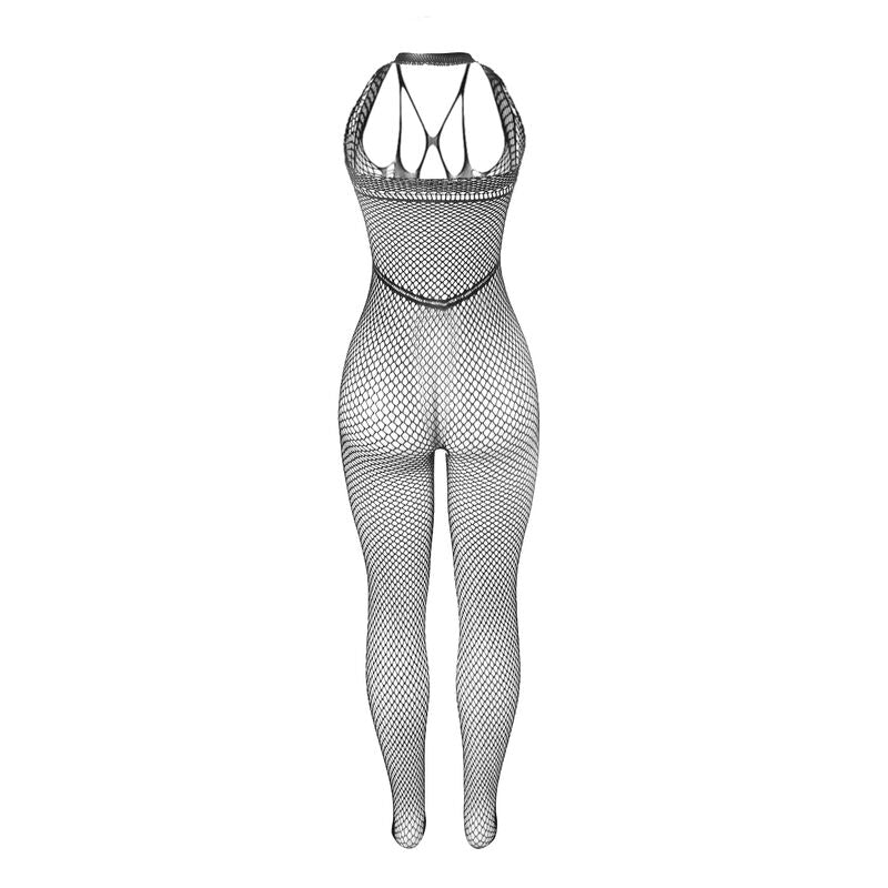 SUBBLIME - 951788 LANGER NETZ-BODY MIT TRÄGERN AN BRUST UND RÜCKEN SCHWARZ EINHEITSGRÖSSE