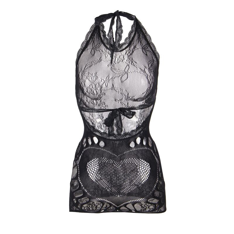 SUBBLIME - 952075 KURZES NETZKLEID MIT RÜCKEN- UND HERZDETAIL SCHWARZ EINHEITSGRÖSSE
