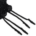 SUBBLIME - 952174 BODYSTOCKING RESILLE AVEC GANTS ET DIAMANTS NOIR TAILLE UNIQUE