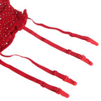 SUBBLIME - 952181 NETZ-BODY MIT HANDSCHUHEN UND ROTEN STRASSSTEINEN, EINHEITSGRÖSSE