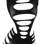 SUBBLIME - 952266 ELASTISCHES NETZKLEID LANGE ÄRMEL SCHWARZ EINHEITSGRÖSSE