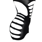 SUBBLIME - 952266 ELASTISCHES NETZKLEID LANGE ÄRMEL SCHWARZ EINHEITSGRÖSSE