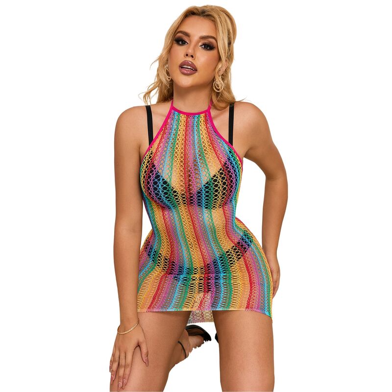 SUBBLIME - 952341 REGENBOGEN NETZKLEID EINHEITSGRÖSSE