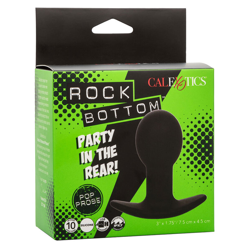 CALEXOTICS - ROCK BOTTOM PLUG ANAL 10 VIBRATIONEN SILIKON SCHWARZ