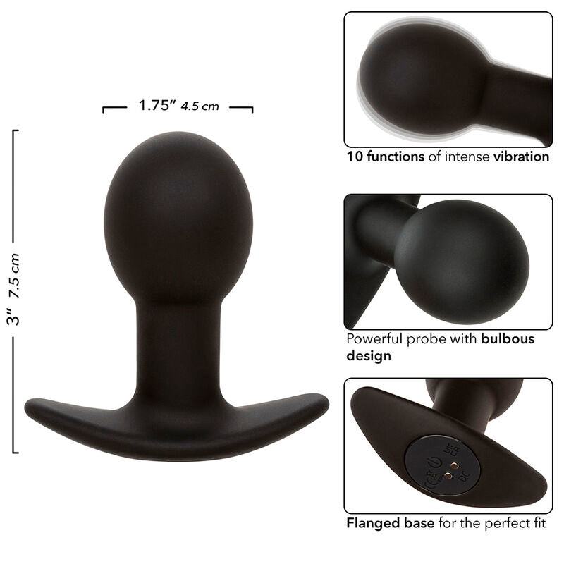 CALEXOTICS - ROCK BOTTOM PLUG ANAL 10 VIBRATIONEN SILIKON SCHWARZ