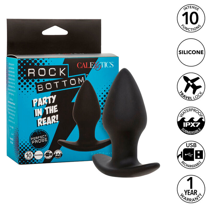 CALEXOTICS - ROCK BOTTOM ANALPLUG PARFAIT 10 VIBRATIONEN SILIKON SCHWARZ
