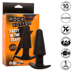 CALEXOTICS - ROCK BOTTOM KONISCHER ANALPLUG 10 VIBRATIONEN SILIKON SCHWARZ