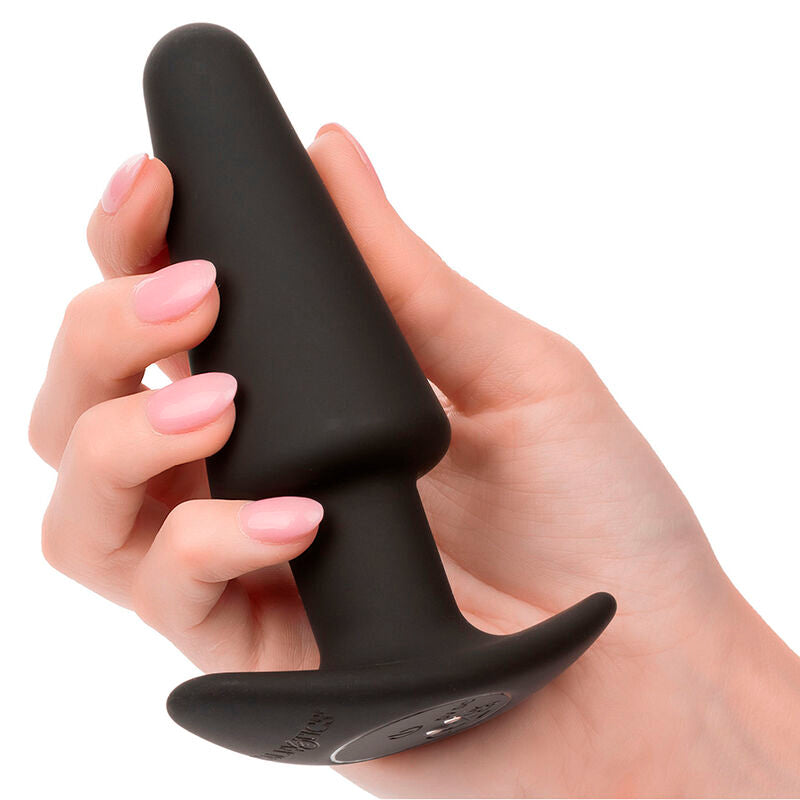 CALEXOTICS - ROCK BOTTOM KONISCHER ANALPLUG 10 VIBRATIONEN SILIKON SCHWARZ