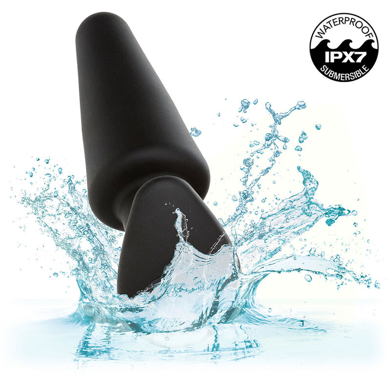 CALEXOTICS - ROCK BOTTOM KONISCHER ANALPLUG 10 VIBRATIONEN SILIKON SCHWARZ