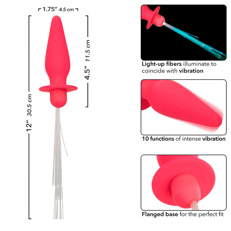 CALEXOTICS - SOUTHERN LIGHTS LEUCHTENDER ANALPLUG 10 VIBRATIONEN SILIKON ROSA