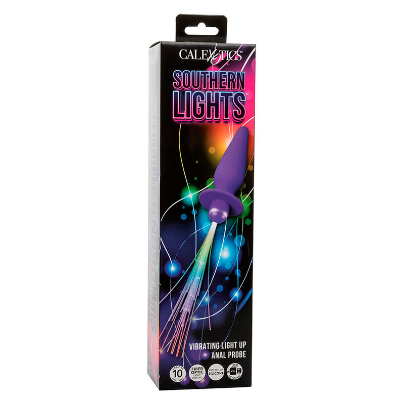 CALEXOTICS - SOUTHERN LIGHTS LEUCHTENDER ANALPLUG 10 VIBRATIONEN SILIKON VIOLETT