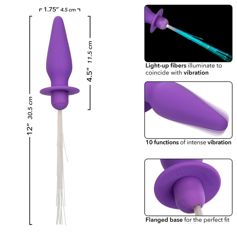 CALEXOTICS - SOUTHERN LIGHTS LEUCHTENDER ANALPLUG 10 VIBRATIONEN SILIKON VIOLETT