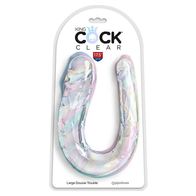 KING COCK - DOUBLE TROUBLE DOPPEL-DILDO 44 CM TRANSPARENT