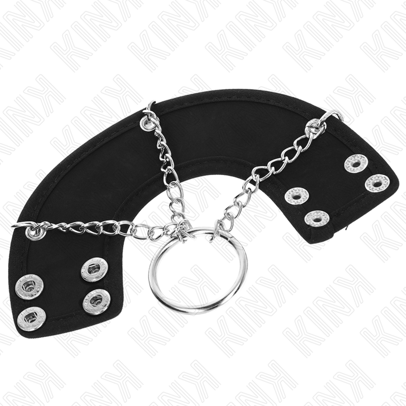 KINK - PENISRING KETTE 4 CM 7 CM METALL MIT LEDERGÜRTEL