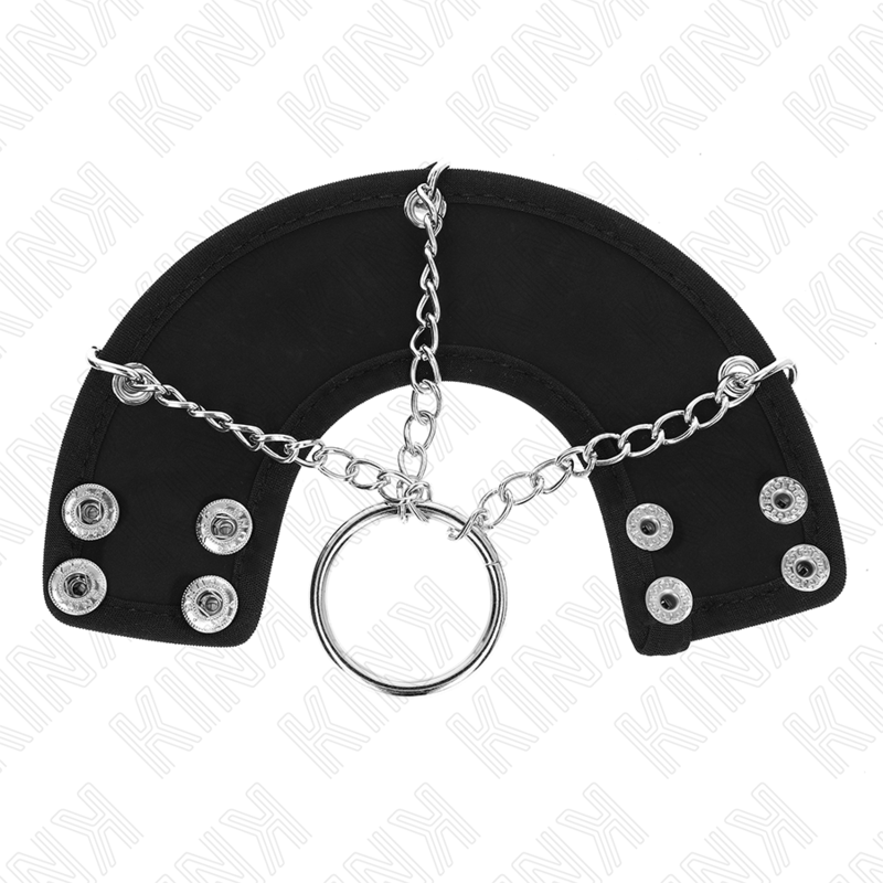 KINK - PENISRING KETTE 4 CM 7 CM METALL MIT LEDERGÜRTEL
