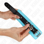 KINK - ABSCHLIESSBARE PREMIUM HANDGELENKMANSCHETTEN SCHWARZ / BLAU VERSTELLBAR 21-28 CM X 5,5 CM