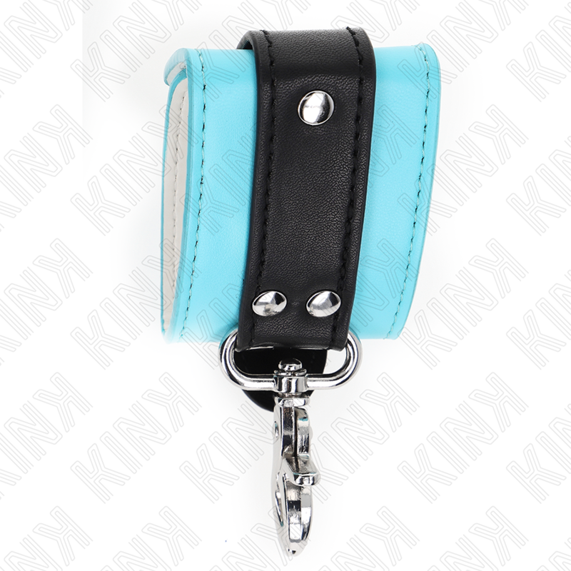 KINK - ABSCHLIESSBARE PREMIUM HANDGELENKMANSCHETTEN SCHWARZ / BLAU VERSTELLBAR 21-28 CM X 5,5 CM