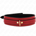 KINK – VERSTELLBARES WEINROTES HALSBAND MIT GOLDENEN DETAILS 29-42,5 CM X 4 CM