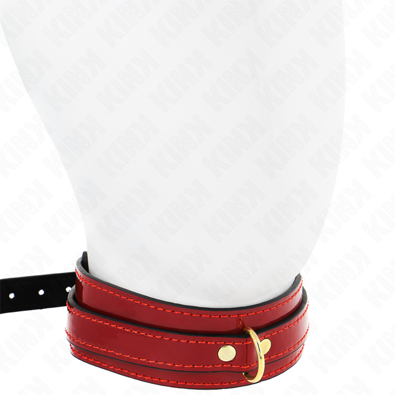 KINK – VERSTELLBARES WEINROTES HALSBAND MIT GOLDENEN DETAILS 29-42,5 CM X 4 CM