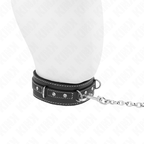 KINK - PVC-LEDERHALSBAND MIT GÜRTEL 105 CM STRASSNIETEN 41,5 X 4 CM