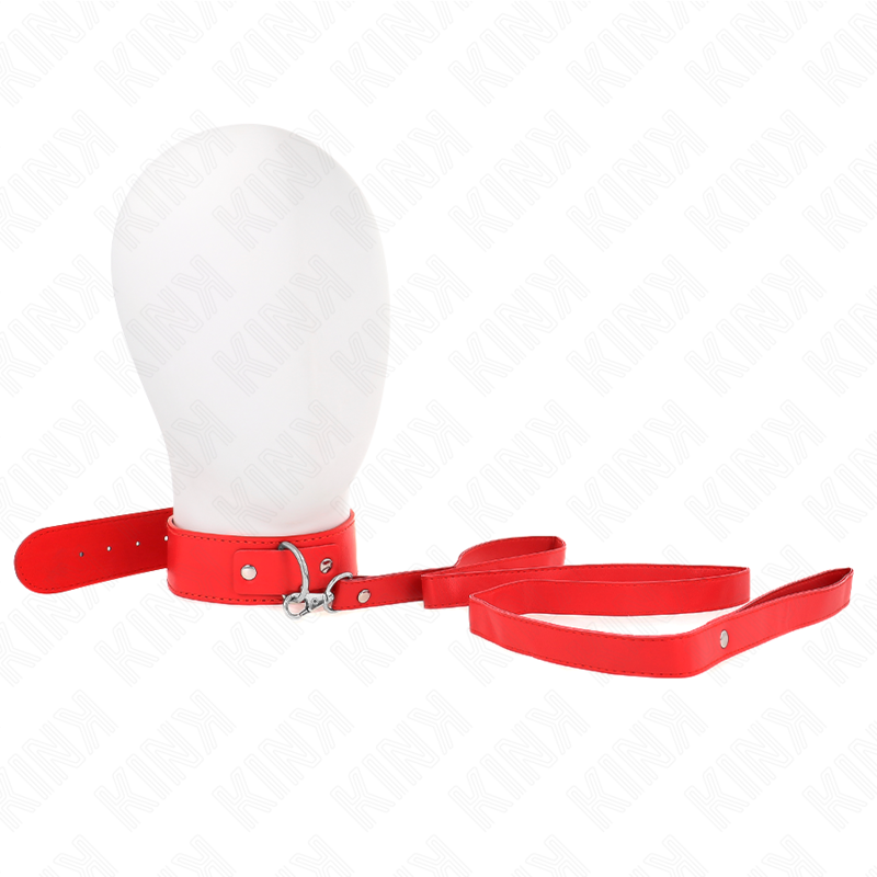 KINK - HALSBAND MIT GÜRTEL 116 CM ROTES ARMBAND VERSTELLBAR 32-50 CM X 8 CM