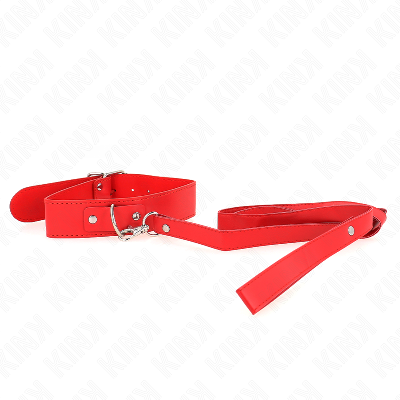 KINK - HALSBAND MIT GÜRTEL 116 CM ROTES ARMBAND VERSTELLBAR 32-50 CM X 8 CM