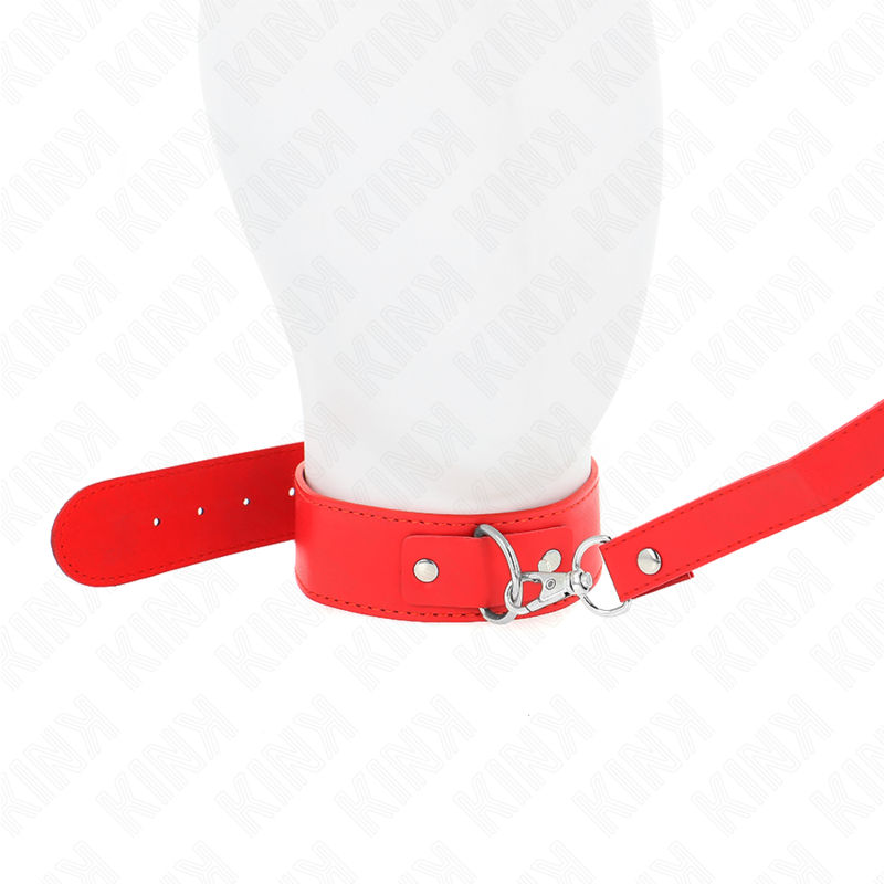 KINK - HALSBAND MIT GÜRTEL 116 CM ROTES ARMBAND VERSTELLBAR 32-50 CM X 8 CM