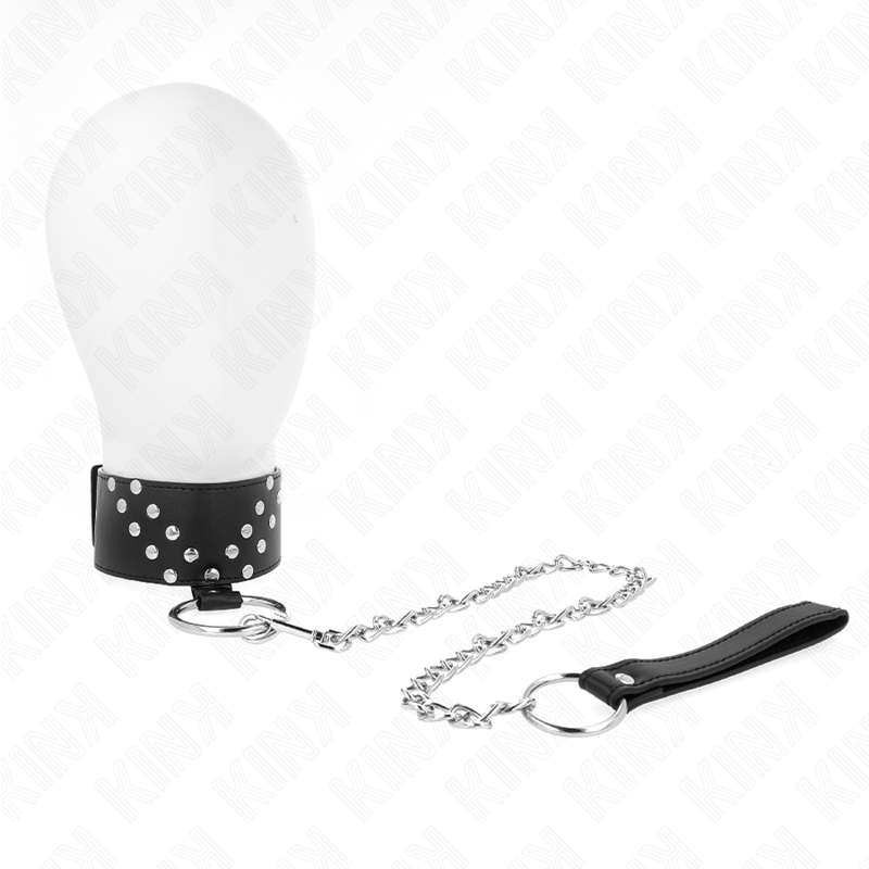 KINK - HALSBAND MIT GÜRTEL 65 CM MIT V-NIETE VERSTELLBAR 36-43 CM X 5 CM