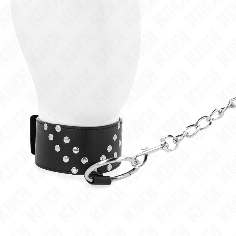 KINK - HALSBAND MIT GÜRTEL 65 CM MIT V-NIETE VERSTELLBAR 36-43 CM X 5 CM