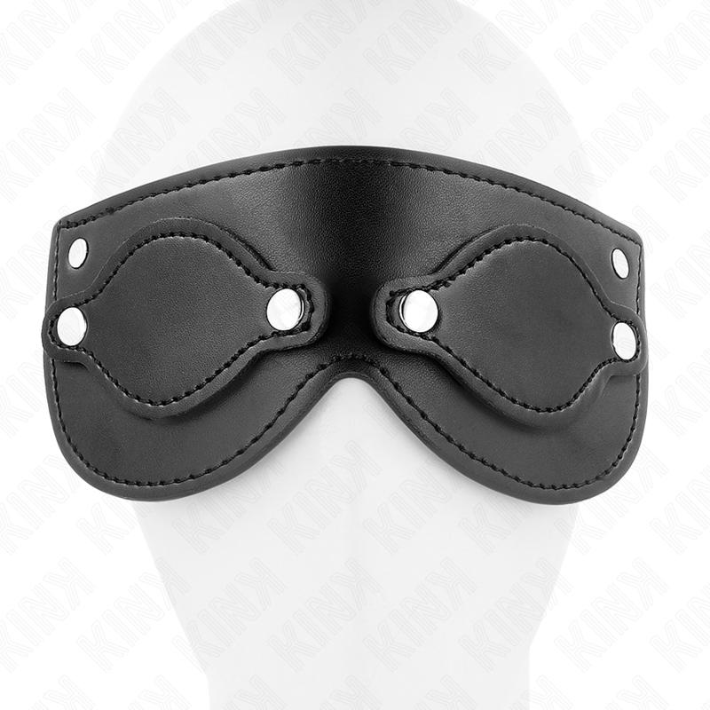 KINK - MASKE AUS KUNSTLEDER MIT ABNEHMBAREN AUGENKLAPPEN 22 x 9 CM