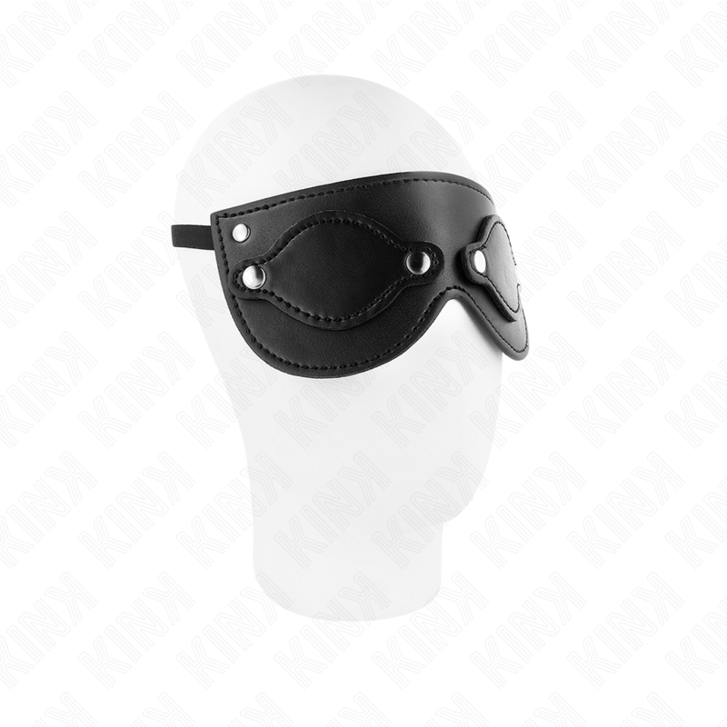 KINK - MASKE AUS KUNSTLEDER MIT ABNEHMBAREN AUGENKLAPPEN 22 x 9 CM