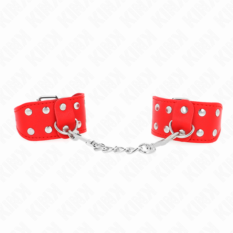 KINK - ROTE ARMBÄNDER MIT DOPPELTER NIETENLINIE, VERSTELLBAR