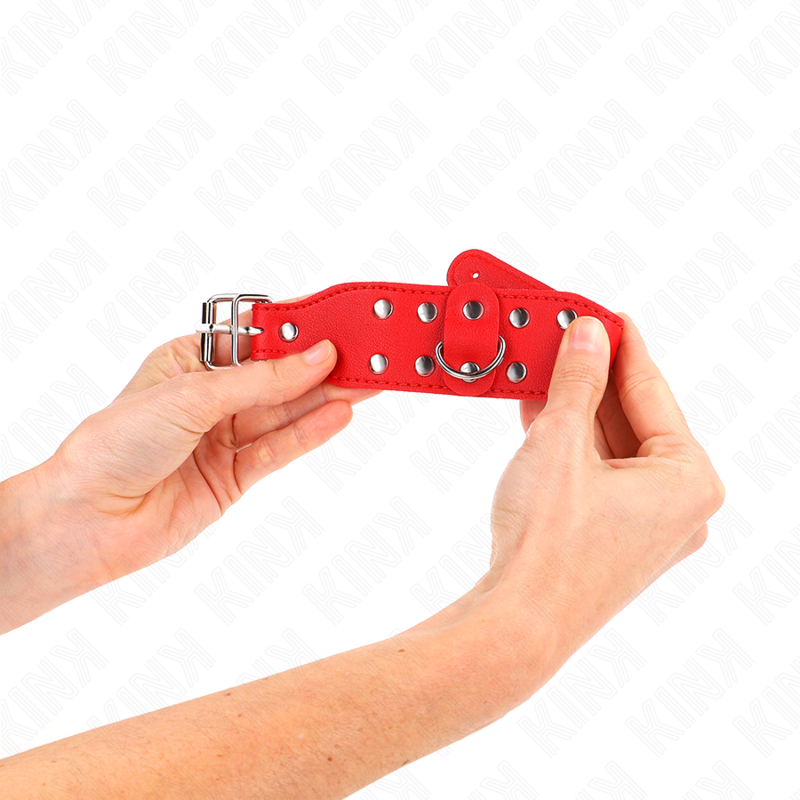 KINK - ROTE ARMBÄNDER MIT DOPPELTER NIETENLINIE, VERSTELLBAR