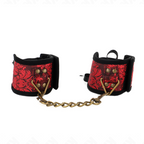 KINK - HANDGELENKFESSEL SCANDAL SPITZE ROT-SCHWARZ 24,5 CM X 6,5 CM
