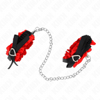 KINK – ELASTISCHE HANDGELENK-FESSELN AUS SPITZE MIT ROTEN HERZ-DETAILS VERSTELLBAR 22-35 CM