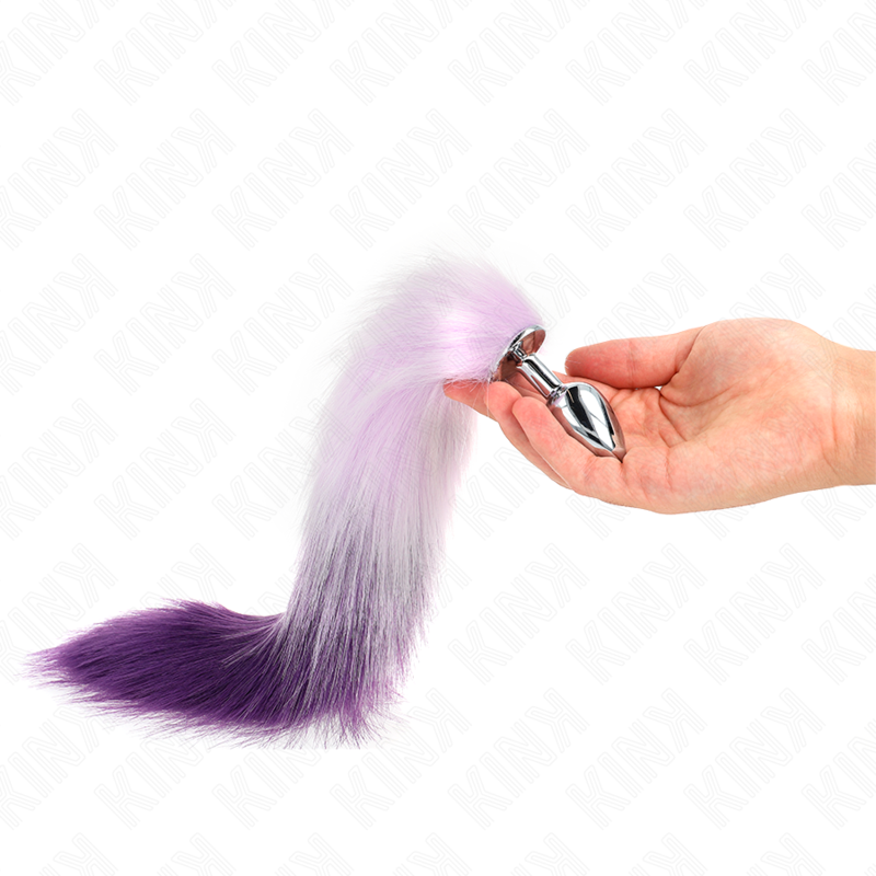 KINK - ANALPLUG GRÖSSE S 7 X 3 CM MIT SYNTHETISCHEM SCHWANZ 40 CM VIOLETT