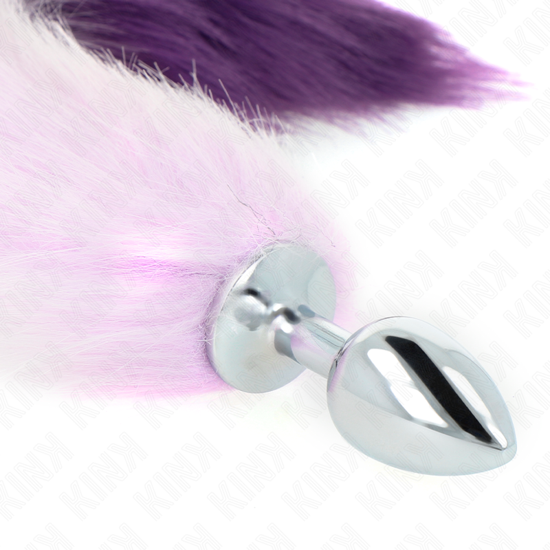 KINK - ANALPLUG GRÖSSE S 7 X 3 CM MIT SYNTHETISCHEM SCHWANZ 40 CM VIOLETT