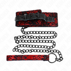 KINK - SPITZENHALSBAND MIT GÜRTEL MIT ECHTEM LEDERGÜRTEL 105 CM / 44 X 5,5 CM