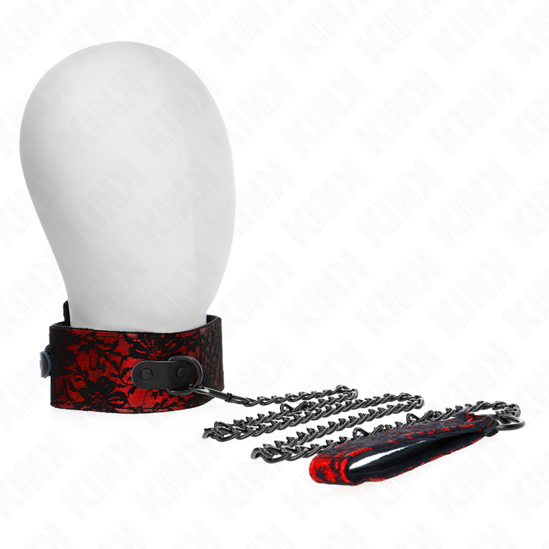KINK - SPITZENHALSBAND MIT GÜRTEL MIT ECHTEM LEDERGÜRTEL 105 CM / 44 X 5,5 CM