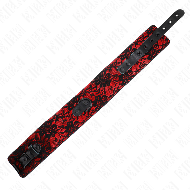 KINK - SPITZENHALSBAND MIT GÜRTEL MIT ECHTEM LEDERGÜRTEL 105 CM / 44 X 5,5 CM