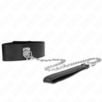 KINK - HALSKETTE MIT GÜRTEL 65 CM MIT BREITEM, VERSTELLBAREM SCHWARZEN ARMBAND 33,5-41 CM X 5 CM