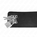 KINK - HALSKETTE MIT GÜRTEL 65 CM MIT BREITEM, VERSTELLBAREM SCHWARZEN ARMBAND 33,5-41 CM X 5 CM