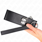 KINK - HALSKETTE MIT GÜRTEL 65 CM MIT BREITEM, VERSTELLBAREM SCHWARZEN ARMBAND 33,5-41 CM X 5 CM