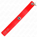KINK - HALSBAND MIT GÜRTEL 65 CM MIT BREITEM VERSTELLBAREM ROTEN ARMBAND 33,5-41 CM X 5 CM