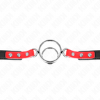 KINK - GAG AVEC PLUSIEURS O-RINGS 4 / 4,8 CM ROUGE 38 X 56 CM