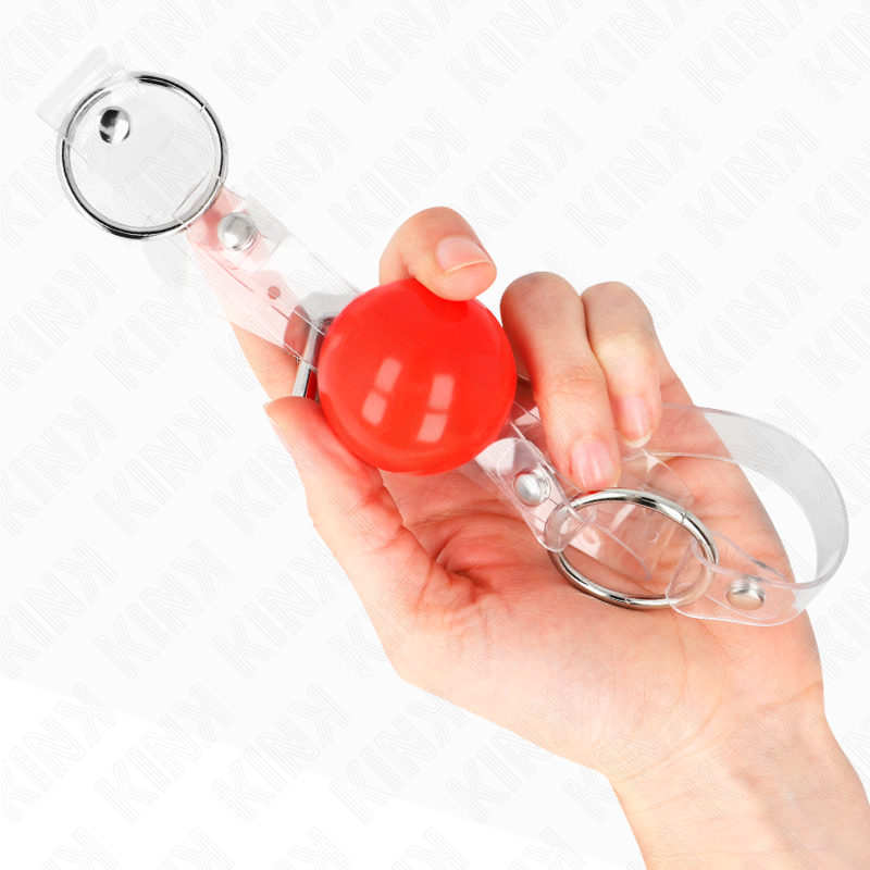 KINK - ROTE TRANSPARENTE PVC-KUGEL 4 CM VERSTELLBARER BEUTEL
