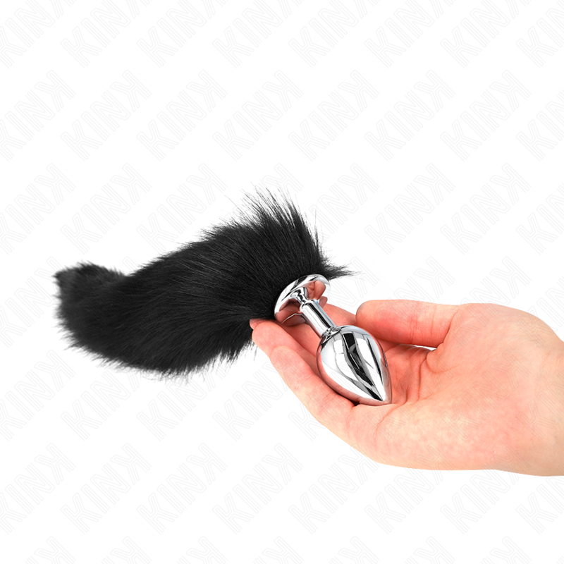 KINK - ANALE PLUG GRÖSSE M 8 X 3,5 CM MIT KÜNSTLICHEM SCHWANZ 40 CM SCHWARZ