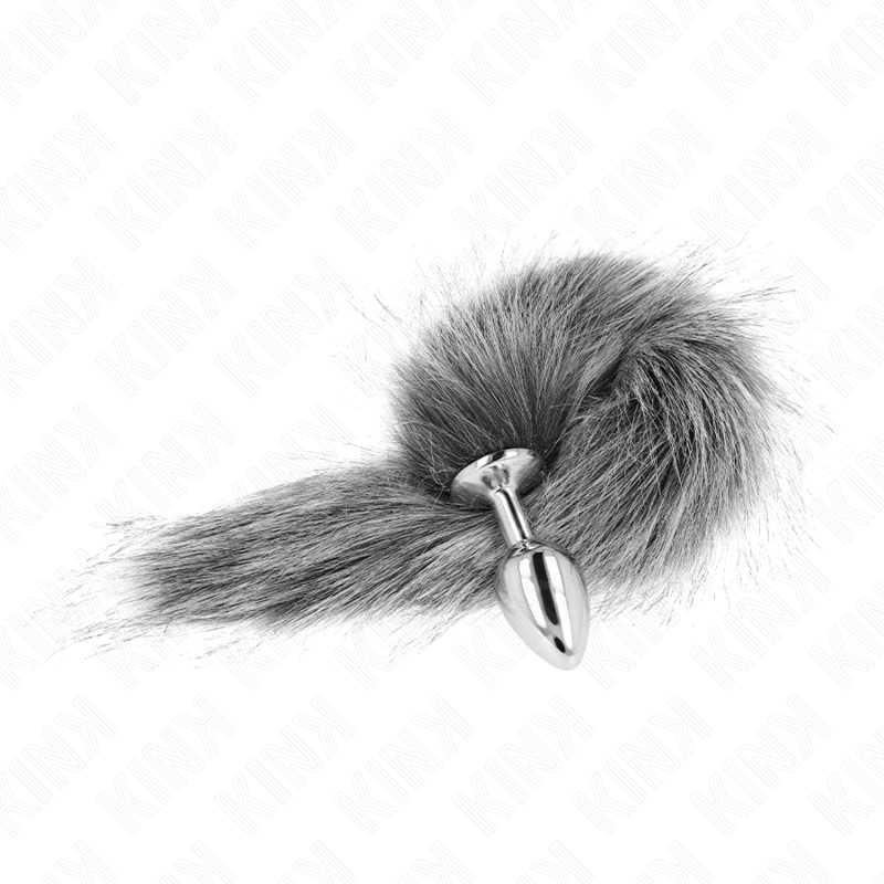 KINK - ANALE PLUG GRÖSSE S 7 X 3 CM MIT SYNTHETIK-SCHWANZ 40 CM GRAU