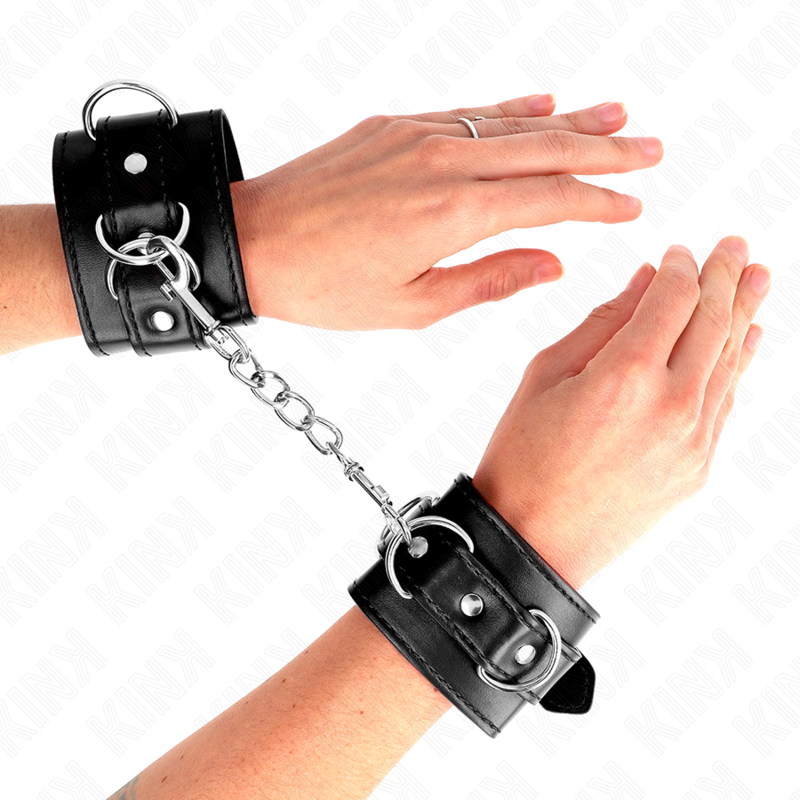 KINK - 3 VERSTELLBARE HANDGELENKBÄNDER SCHWARZ 17,5-25 CM X 6 CM