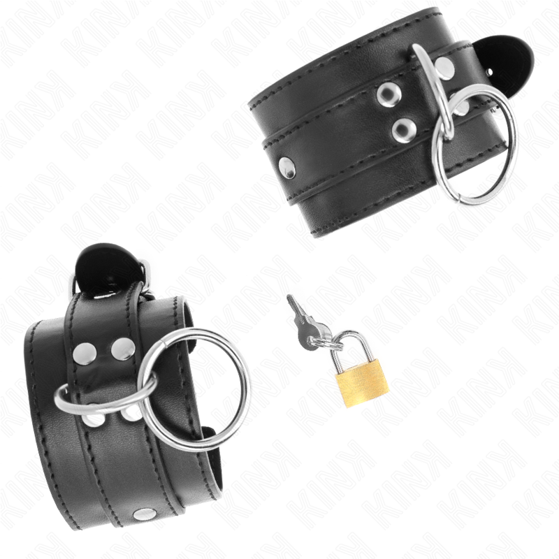KINK – SCHWARZE, VERSTELLBARE O-RING-ARMBANDMANSCHETTEN 20–28 CM X 5,5 CM